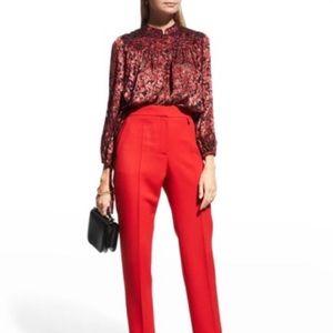 Alice + Olivia Serena Mandarin-Collar Button-Front Blouse